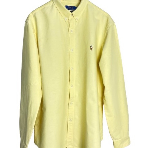 Polo Ralph Lauren Oxford Shirt | Men’s Slim Fit Yellow Button Down | XL - Picture 3 of 17